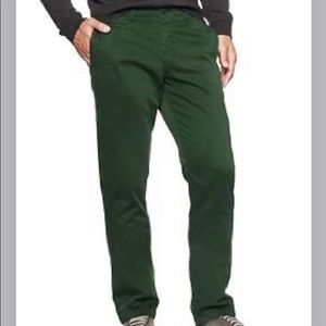 Gap Lived-In Slim Skinny Pants Pine Needle Green